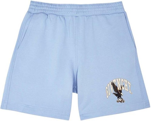 Givenchy Light Blue Mid-Waist Straight Shorts with Animal and Sakura Pattern BM515J3YE5452-452 Order Givenchy Light Blue Mid-Waist Straight Shorts with Animal and Sakura Pattern BM515J3YE5452-452