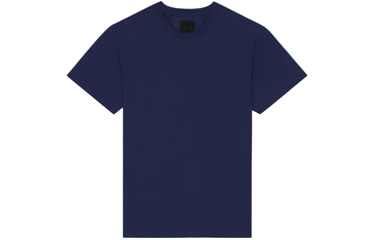 Order GIVENCHY  Logo Crewneck Short-Sleeve T-Shirt Navy Blue BM716G3YCC-410