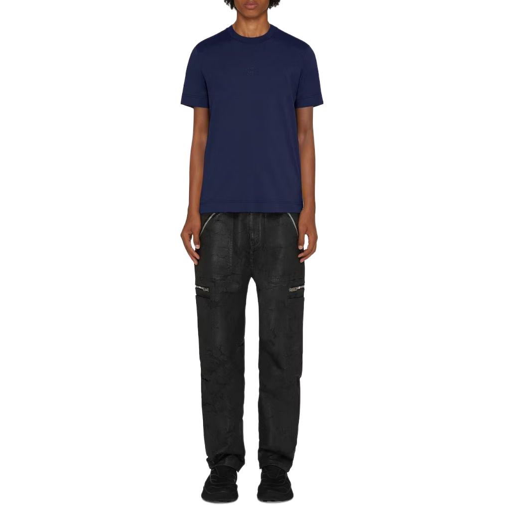 Lookbook GIVENCHY  Logo Crewneck Short-Sleeve T-Shirt Navy Blue BM716G3YCC-410