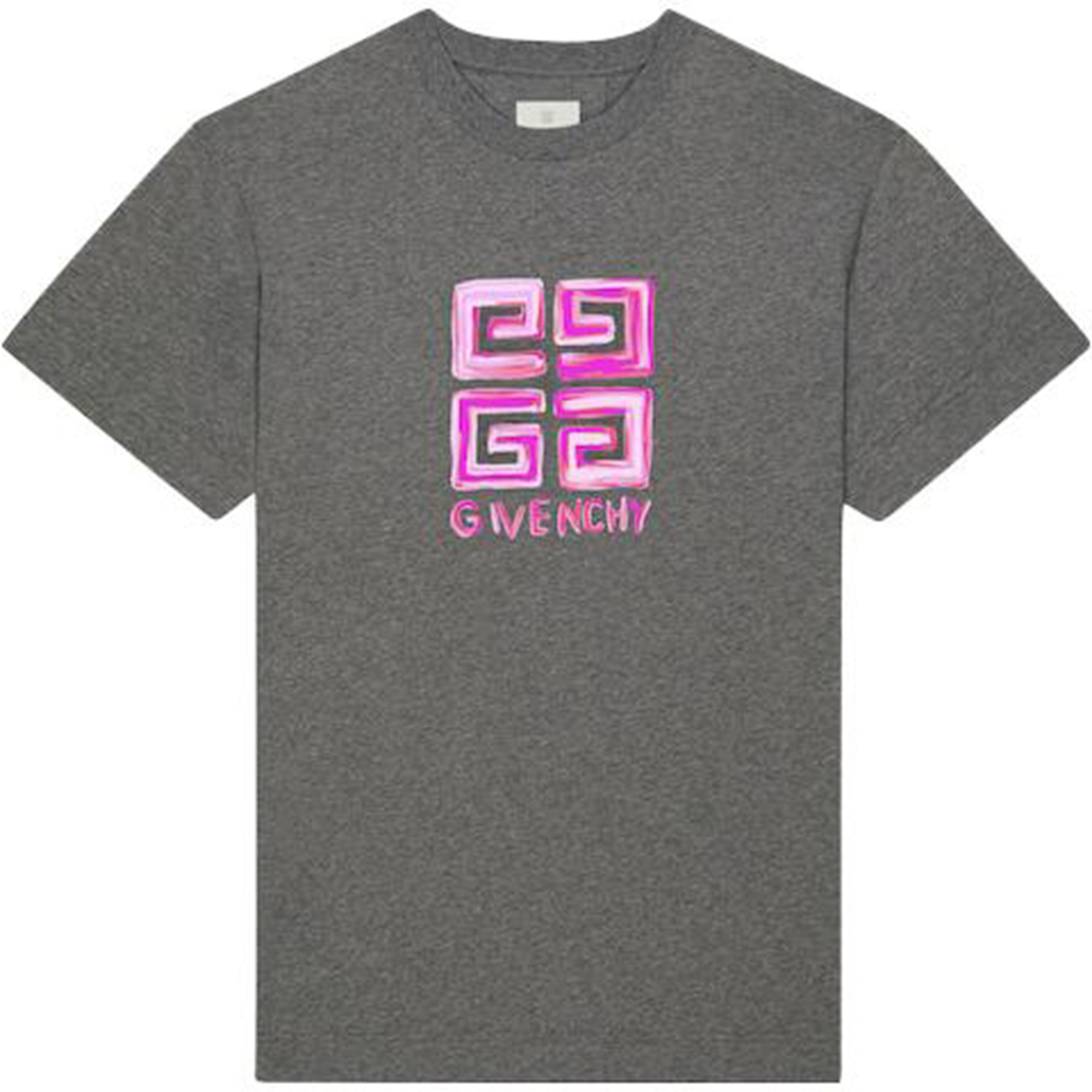 Buy Givenchy  Logo Letter Print Crewneck T-Shirt Grey BM716G3YCT-056