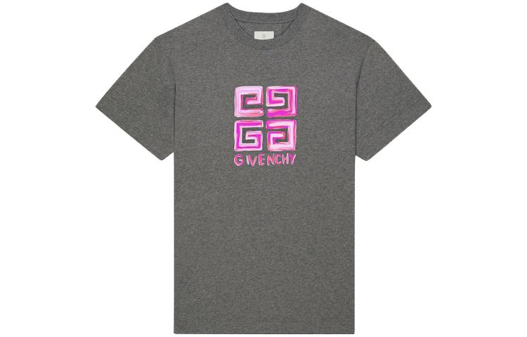 Order Givenchy  Logo Letter Print Crewneck T-Shirt Grey BM716G3YCT-056