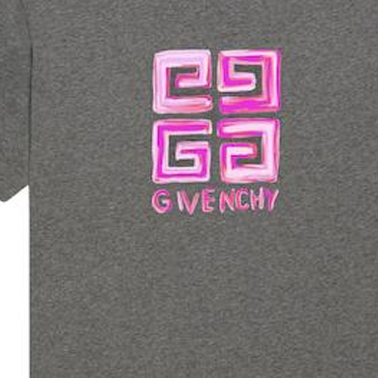 Sizing Givenchy  Logo Letter Print Crewneck T-Shirt Grey BM716G3YCT-056
