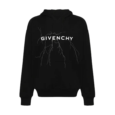 Givenchy Logo Print Black Hoodie Sweatshirt BMJ0LA3YJ9-001
