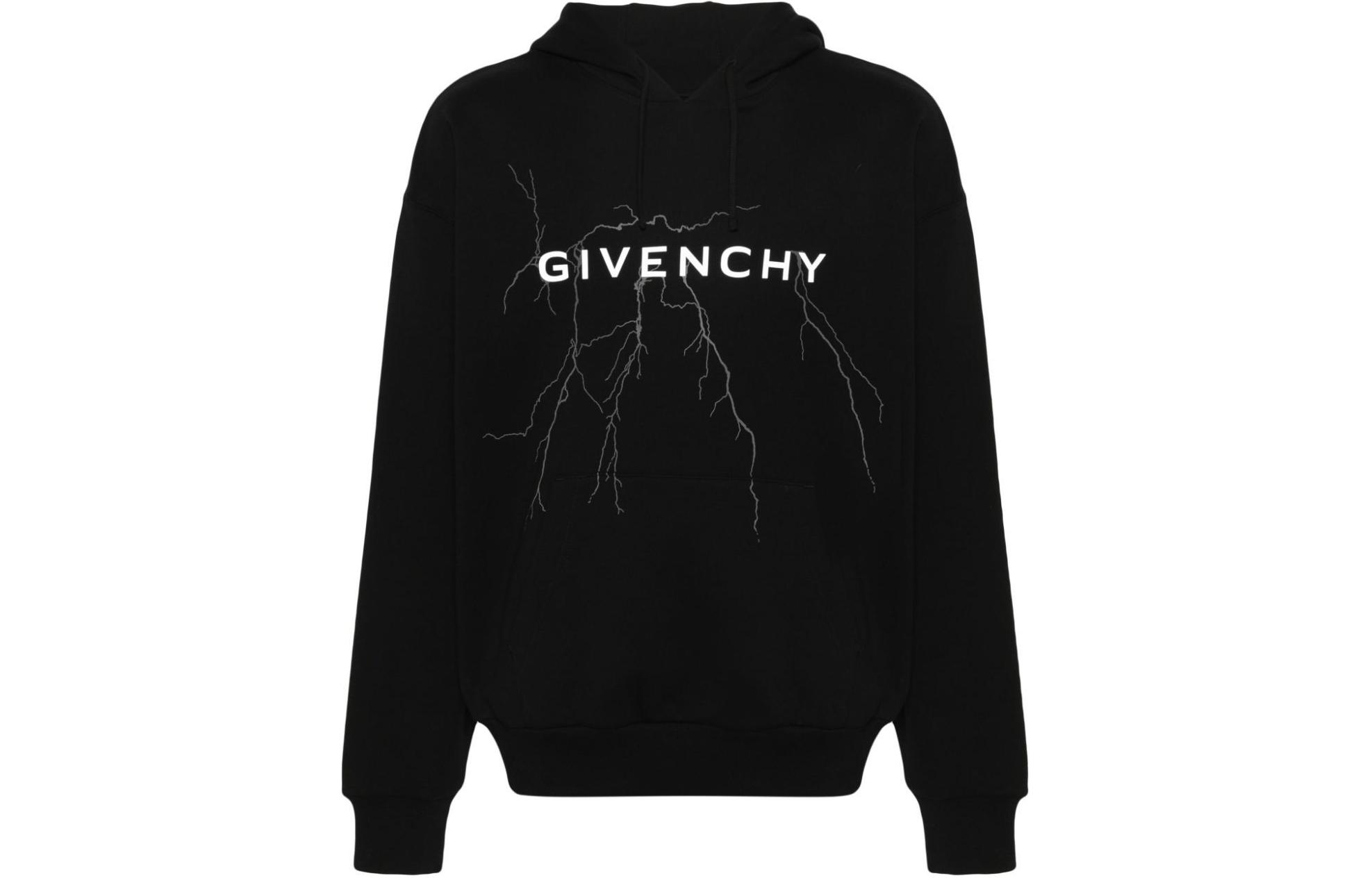 Givenchy  Logo Print Black Hoodie Sweatshirt BMJ0LA3YJ9-001 圖 2