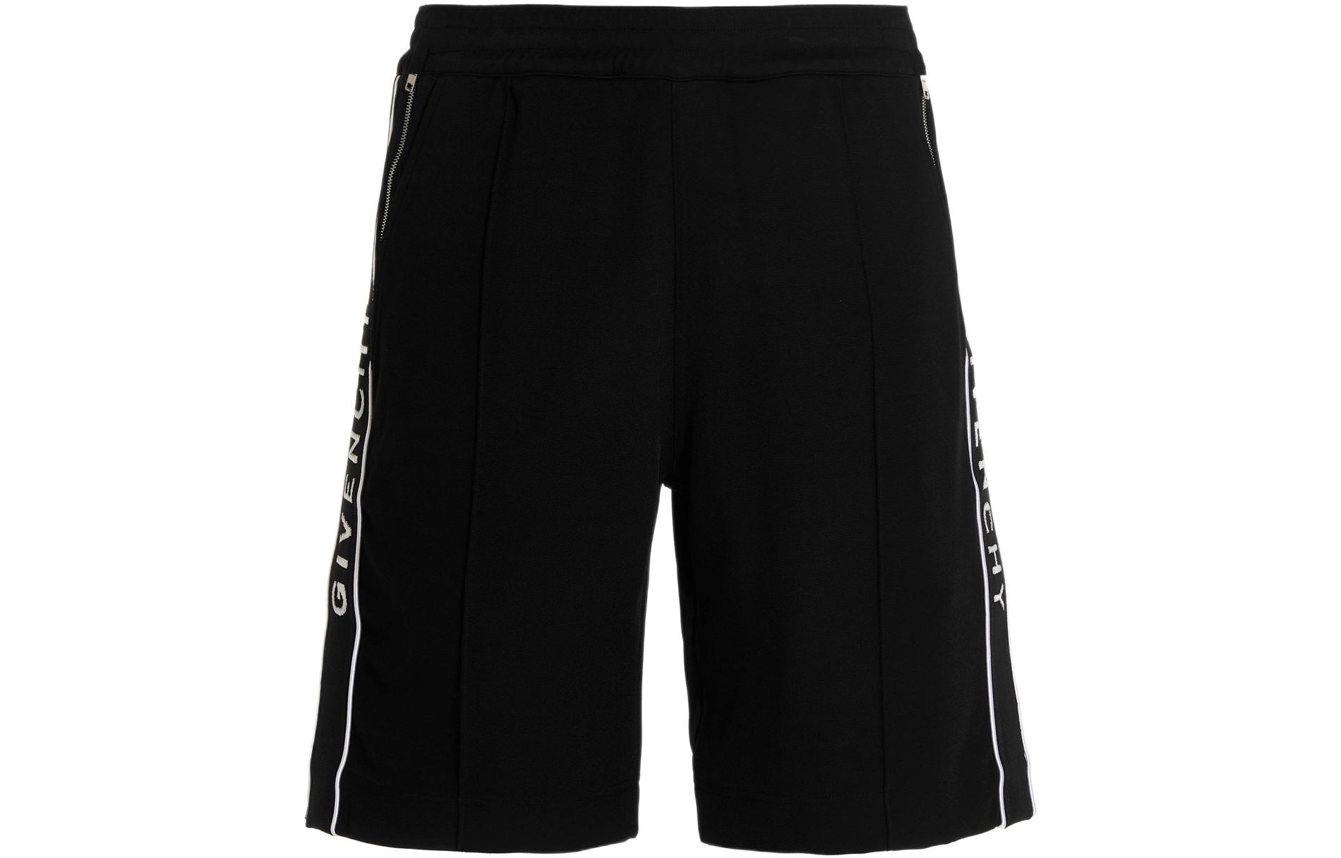 Order Givenchy Celana Pendek Kasual Hitam dengan Logo Terprint BM50ZK30Q6-001