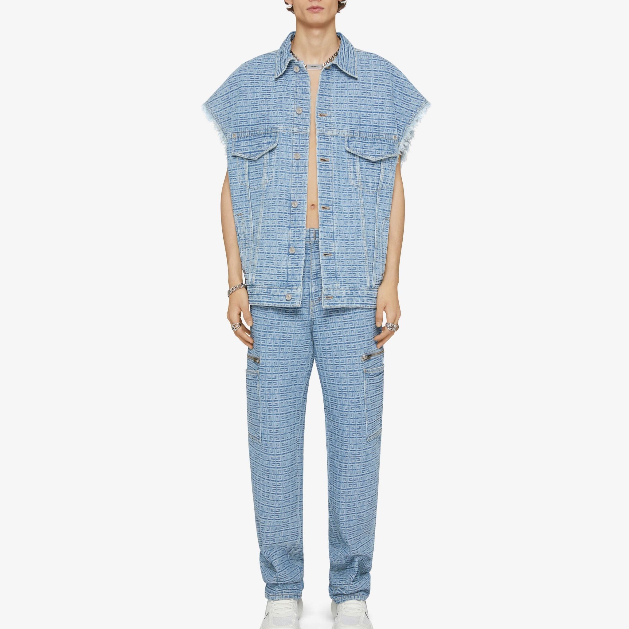 Lookbook 纪梵希印花无袖夹克钢蓝色 BM012950P9-452