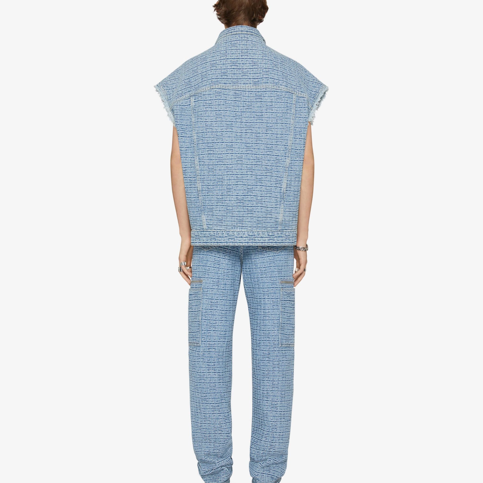 Shop 纪梵希印花无袖夹克钢蓝色 BM012950P9-452