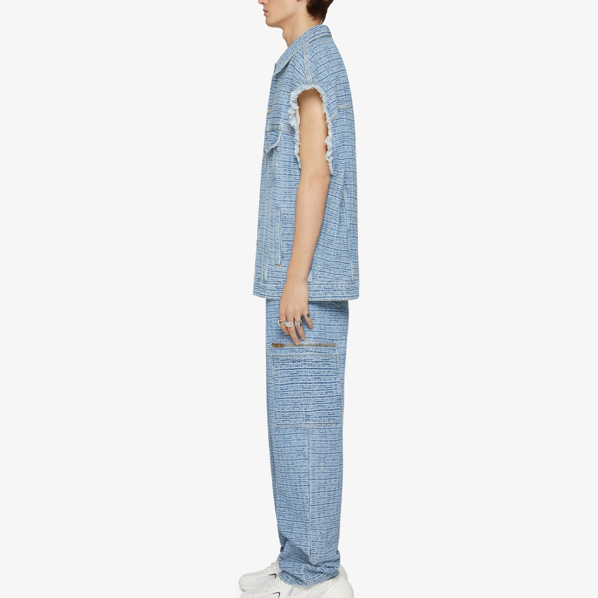 Purchase 纪梵希印花无袖夹克钢蓝色 BM012950P9-452