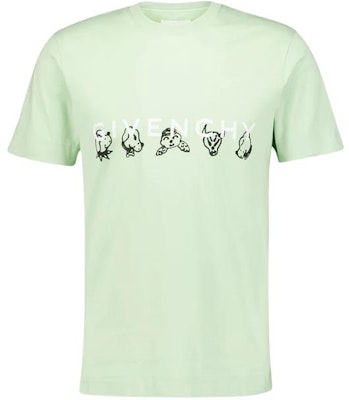 GIVENCHY Loose Fit Green Letter Print Crewneck T-Shirt BM716G3YH5-341 Buy GIVENCHY Loose Fit Green Letter Print Crewneck T-Shirt BM716G3YH5-341