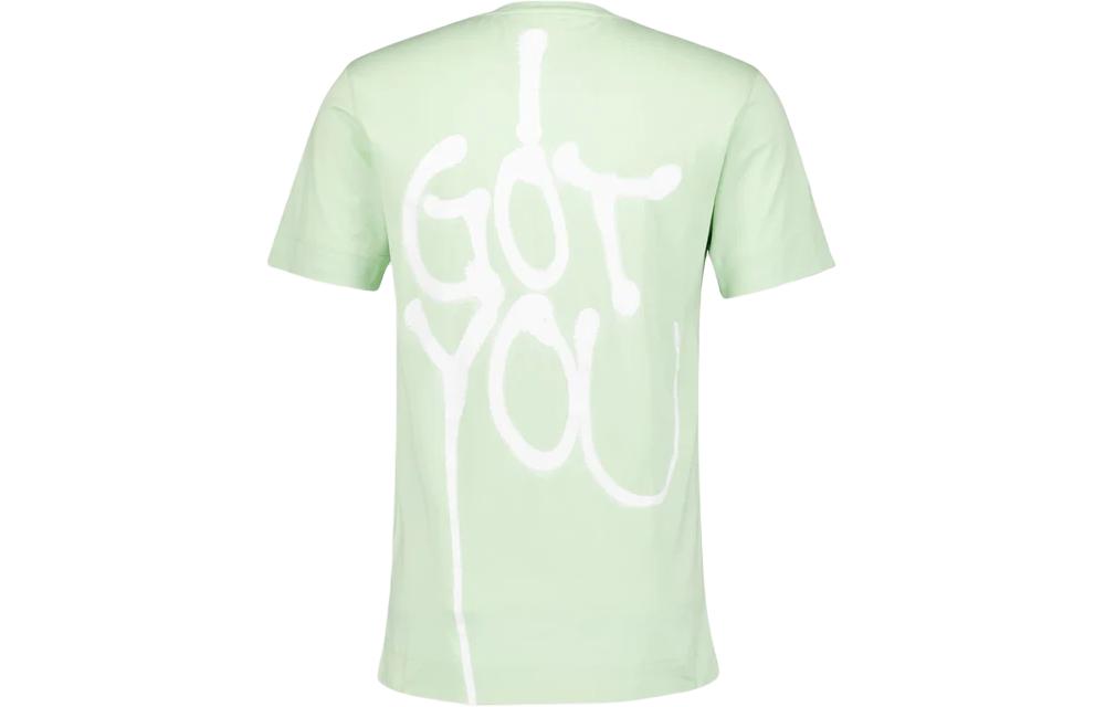 Lookbook GIVENCHY  Loose Fit Green Letter Print Crewneck T-Shirt BM716G3YH5-341