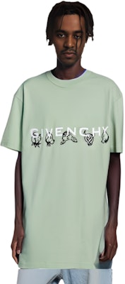 GIVENCHY Loose Fit Green Letter Print Crewneck T-Shirt BM716G3YH5-341 Shop GIVENCHY Loose Fit Green Letter Print Crewneck T-Shirt BM716G3YH5-341
