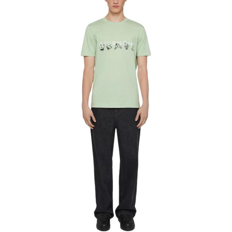 Purchase GIVENCHY  Loose Fit Green Letter Print Crewneck T-Shirt BM716G3YH5-341