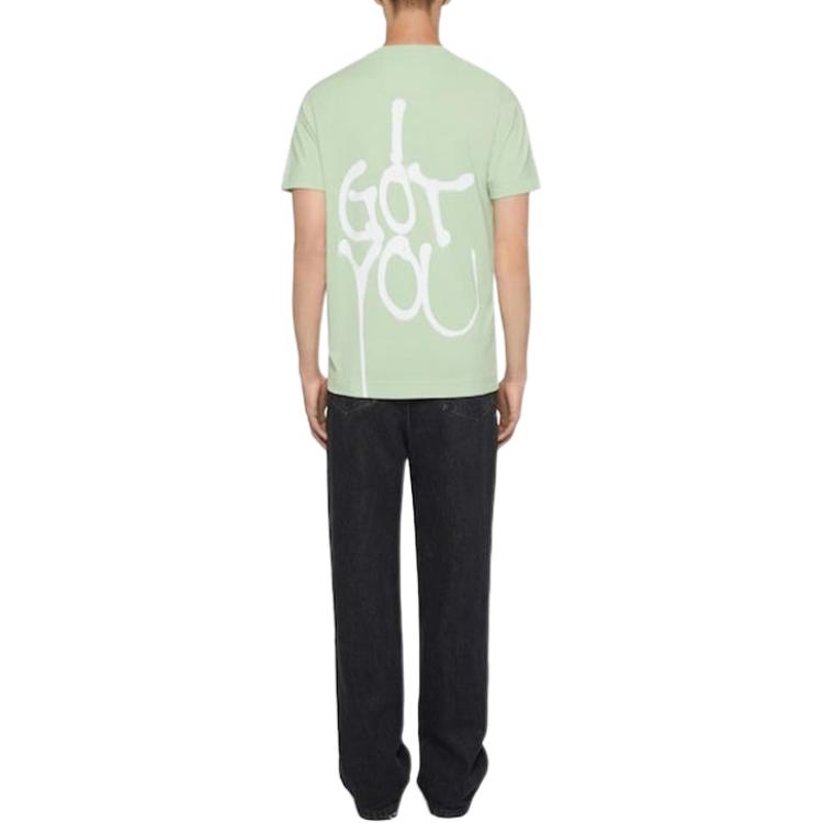 Details for GIVENCHY  Loose Fit Green Letter Print Crewneck T-Shirt BM716G3YH5-341