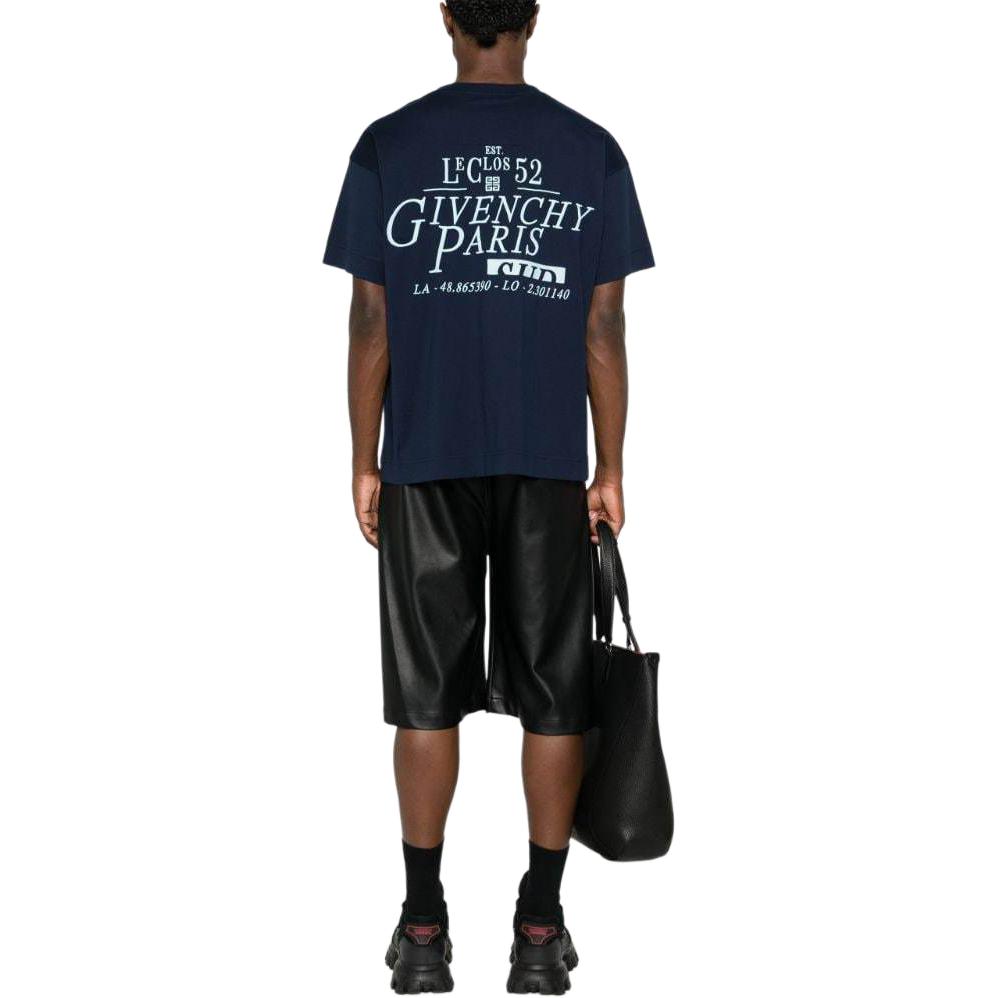 GIVENCHY  Navy Blue Logo Print Short Sleeve T-Shirt. BM71JB3YNC 圖 5
