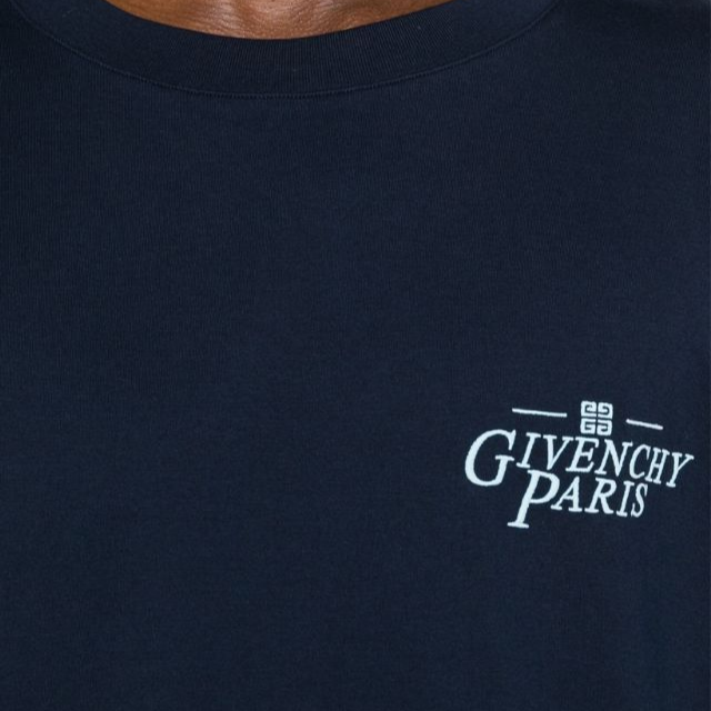 GIVENCHY  Navy Blue Logo Print Short Sleeve T-Shirt. BM71JB3YNC 圖 6