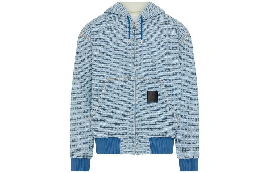 GIVENCHY  Oversized Blue Zip-Up Hoodie Jacket with Drawstring. BM011B50P9452 圖 2