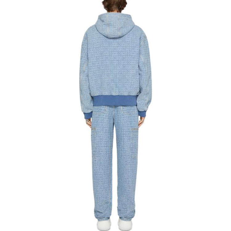 GIVENCHY  Oversized Blue Zip-Up Hoodie Jacket with Drawstring. BM011B50P9452 圖 4