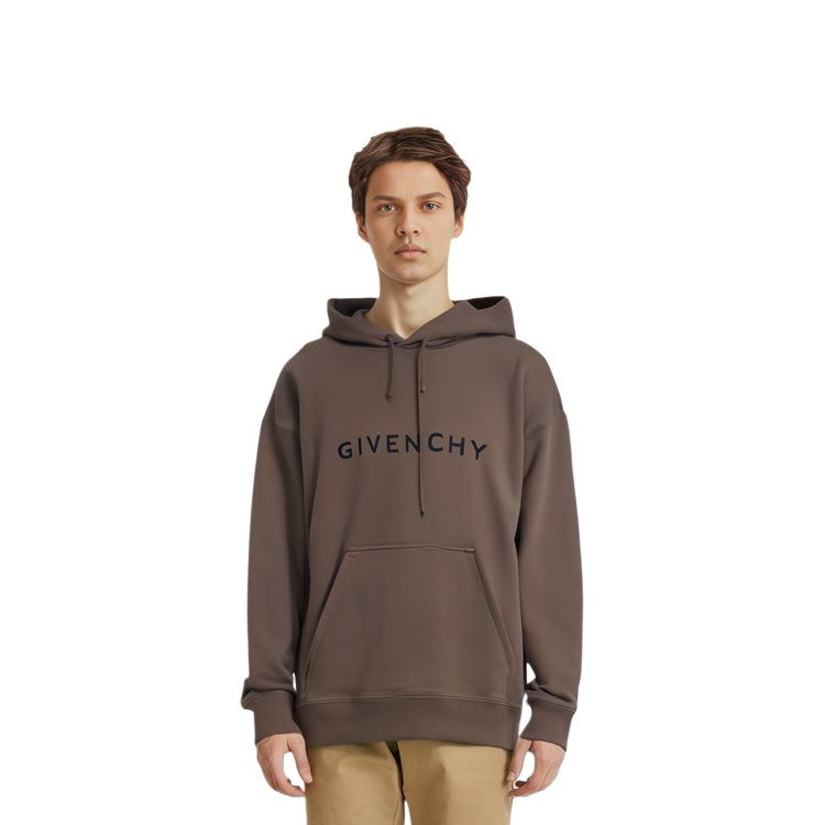 Givenchy  Oversized Khaki Hoodie with Embroidered Logo and Letter Design. BMJ0HC3YAC-305 圖 5