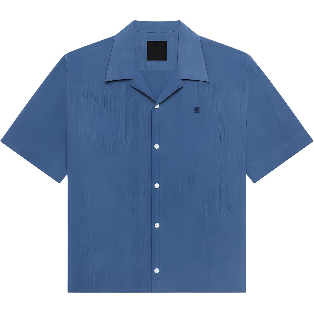 Order GIVENCHY Ozone Washed Denim Chambray Kemeja Lengan Pendek - Biru Muda. BM61101YGH-450