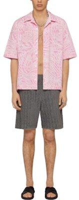 Givenchy Kemeja Lengan Pendek Motif Bunga Warna Pink Kerah Kotak. BM60XT14X8-693 Lookbook Givenchy Kemeja Lengan Pendek Motif Bunga Warna Pink Kerah Kotak. BM60XT14X8-693