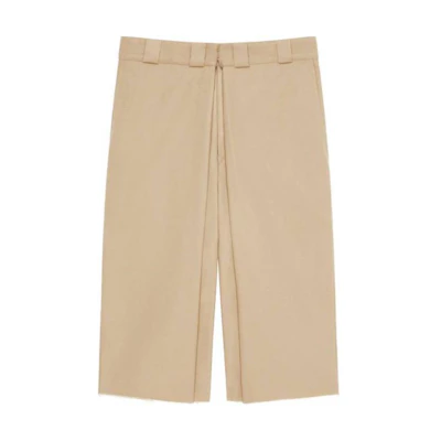 GIVENCHY Pleated Tie-Waist Casual Shorts Khaki Color. BM51F315FH-250