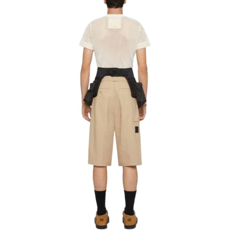 Shop 纪梵希褶皱绑带休闲短裤卡其色 BM51F315FH-250