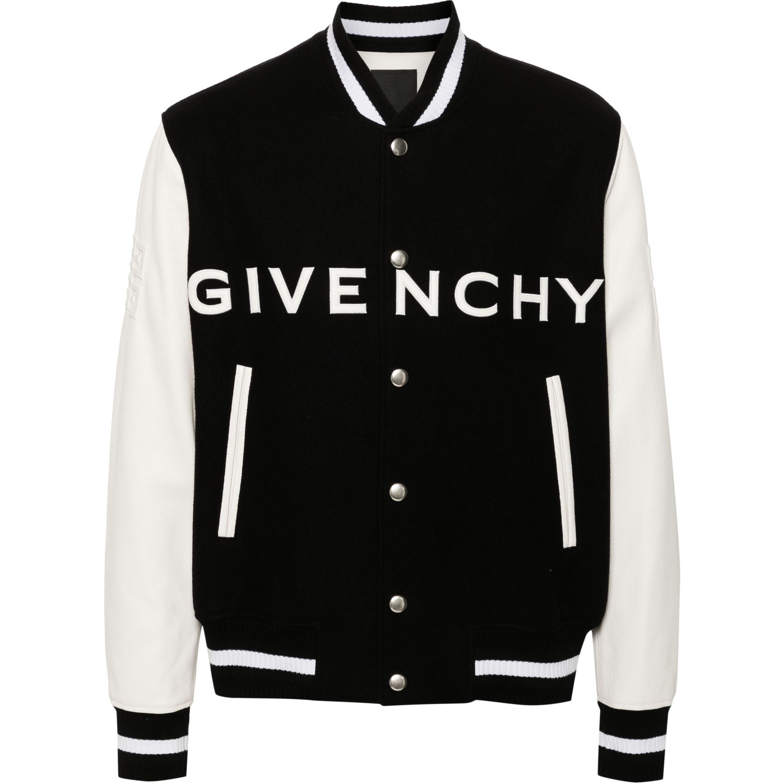 Givenchy  Slim Fit Embroidered Letter Collar Long Sleeve Jacket BM011S6Y16-004