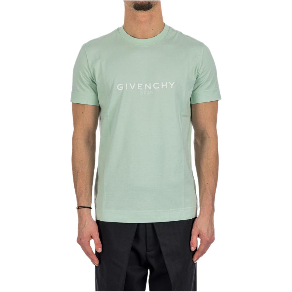 Buy Givenchy  Slim Fit Green T-Shirt with Letter Print Crew Neck. BM71653Y6B-341