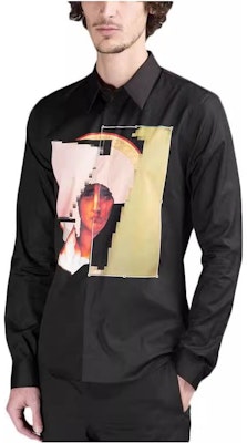 Givenchy Baju Slim Fit Cetakan Foto Hitam Lengan Panjang. 15F6035667-001 Lookbook Givenchy Baju Slim Fit Cetakan Foto Hitam Lengan Panjang. 15F6035667-001