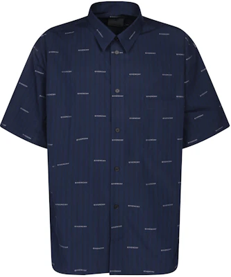 GIVENCHY Camisa Slim Manga Corta con Detalles Bordados - Azul Marino BM60Y614P5-402 Order GIVENCHY Camisa Slim Manga Corta con Detalles Bordados - Azul Marino BM60Y614P5-402