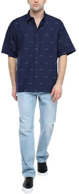 GIVENCHY Camisa Slim Manga Corta con Detalles Bordados - Azul Marino BM60Y614P5-402 Lookbook GIVENCHY Camisa Slim Manga Corta con Detalles Bordados - Azul Marino BM60Y614P5-402