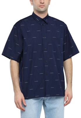 GIVENCHY Camisa Slim Manga Corta con Detalles Bordados - Azul Marino BM60Y614P5-402 Purchase GIVENCHY Camisa Slim Manga Corta con Detalles Bordados - Azul Marino BM60Y614P5-402