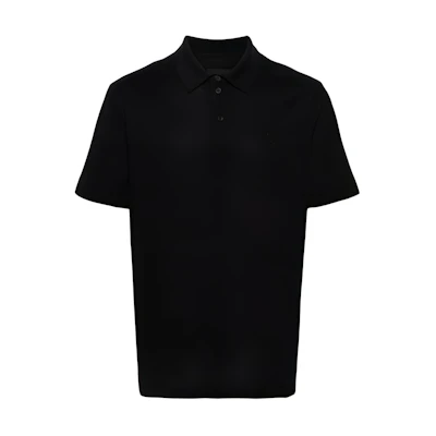 GIVENCHY Solid Black Short Sleeve Button Polo Shirt. BM71KR3YCD-001