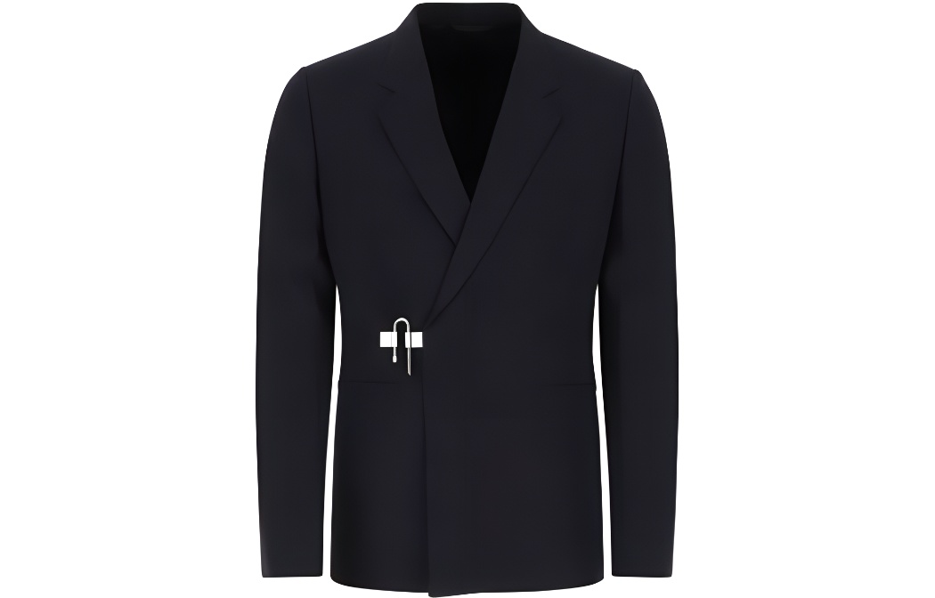 Givenchy  Solid Color Casual Long-Sleeve Blazer Jacket - Navy Blue BM30B214DL-410
