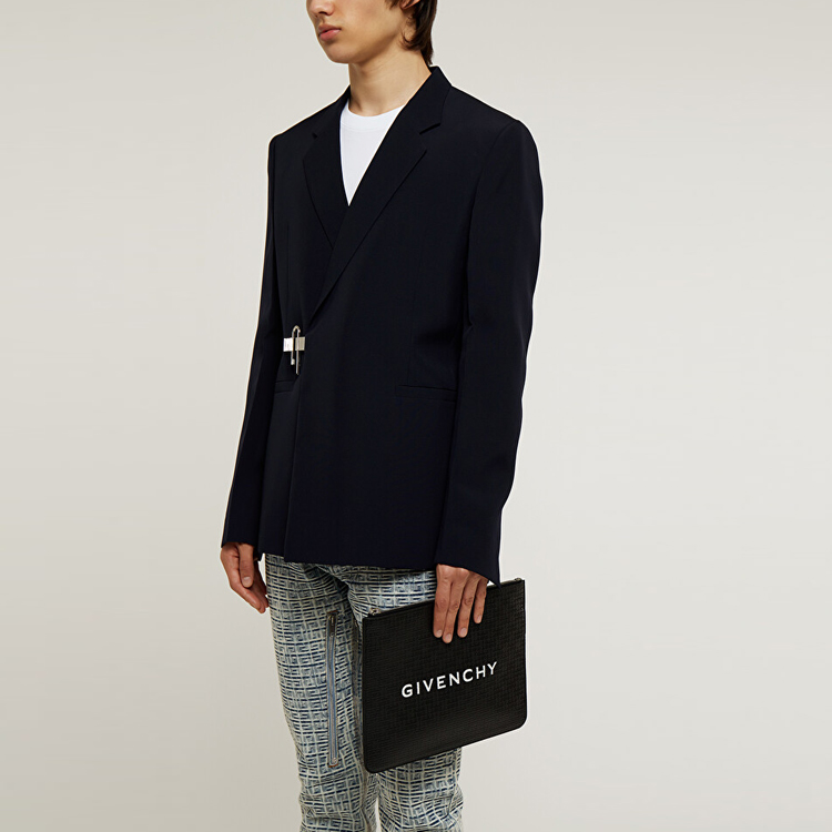 Sizing ジバンシィ ソリッドカラー カジュアル長袖ブレザージャケット ネイビーブルー BM30B214DL-410