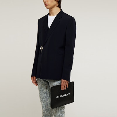 ジバンシィ ソリッドカラー カジュアル長袖ブレザージャケット ネイビーブルー BM30B214DL-410 Sizing ジバンシィ ソリッドカラー カジュアル長袖ブレザージャケット ネイビーブルー BM30B214DL-410