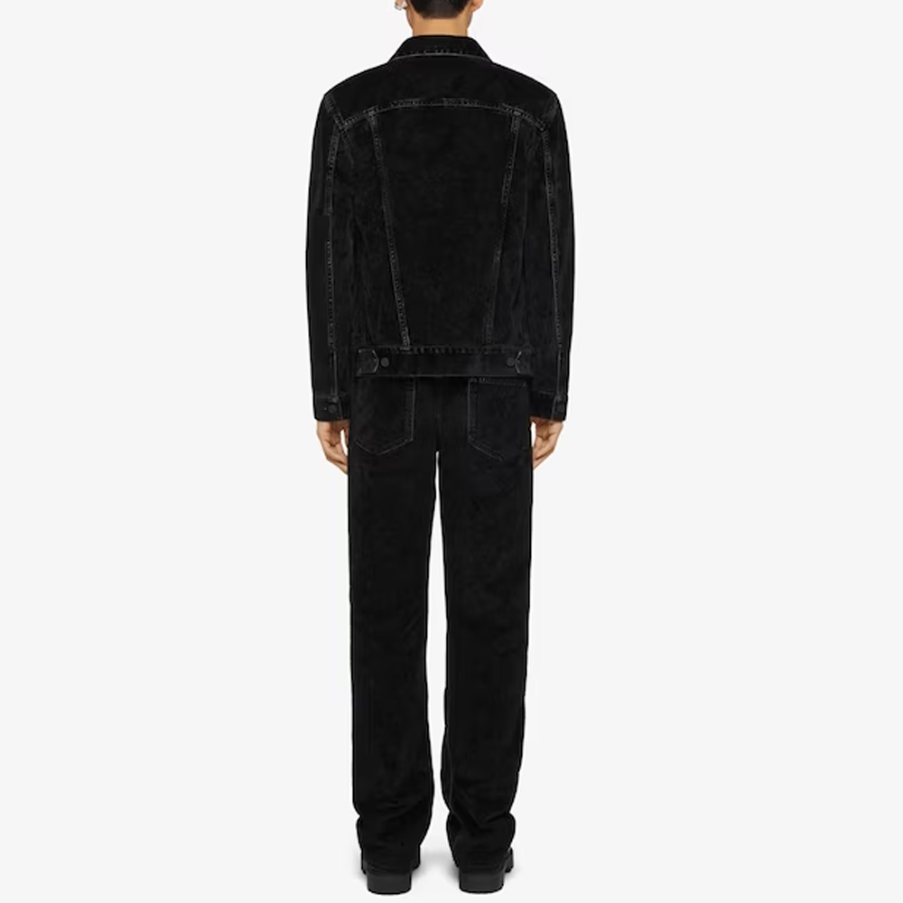 Shop 纪梵希纯色长袖黑色牛仔夹克 BM012C5Z1C-001