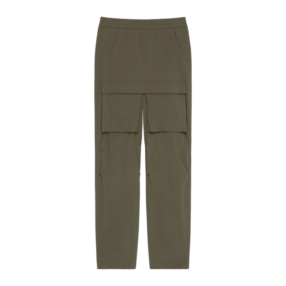 Givenchy  Solid Color Mid-Waist Wide-Leg Cargo Pants Green BM51GR15KQ-305