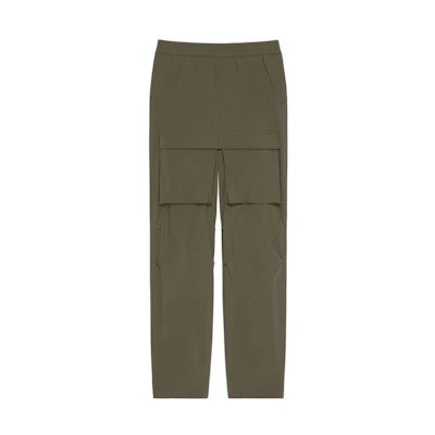 Givenchy Solid Color Mid-Waist Wide-Leg Cargo Pants Green BM51GR15KQ-305