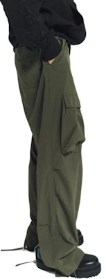 지방시 솔리드 컬러 미드웨이스트 와이드레그 카고 팬츠 그린 BM51GR15KQ-305 Purchase 지방시 솔리드 컬러 미드웨이스트 와이드레그 카고 팬츠 그린 BM51GR15KQ-305