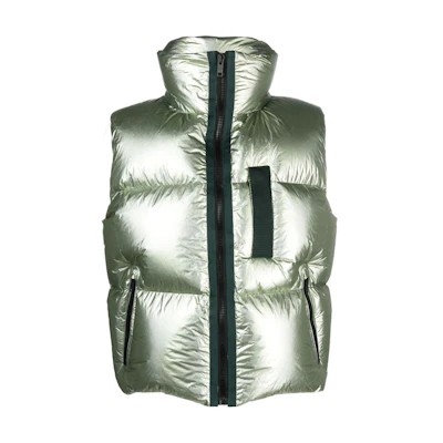 Givenchy Solid Color Sleeveless Zip Vest Green BM014F14Y4-311