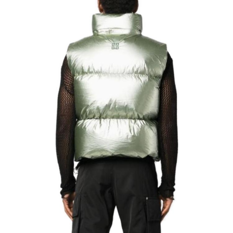 Shop Givenchy Vest Hijau Tanpa Lengan dengan Zip Warna Solid BM014F14Y4-311