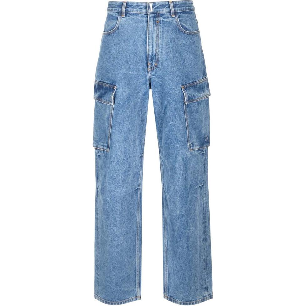 Givenchy  Straight-Leg Loose Fit Jeans with Zip and Large Pockets. BM519D5Y5W-452