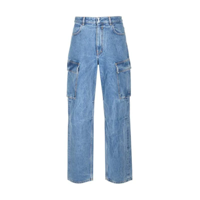Givenchy Straight-Leg Loose Fit Jeans with Zip and Large Pockets. BM519D5Y5W-452