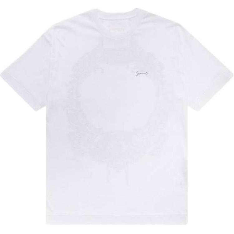 Order 지방시 화이트 바로크 프린트 크루넥 스트레이트 핏 티셔츠. BM71JA3YNZ-100