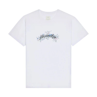 Givenchy White Crew Neck Graphic Print Short Sleeve T-Shirt BM71JA3YMU-100
