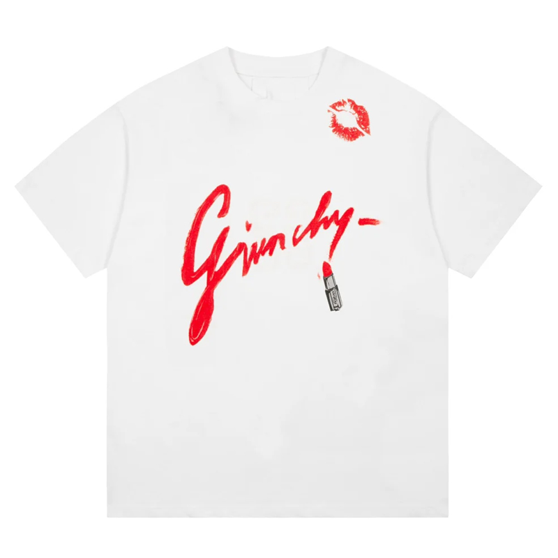 GIVENCHY  White Crewneck T-Shirt with Logo Letter Print. BW70AS3YDD-100