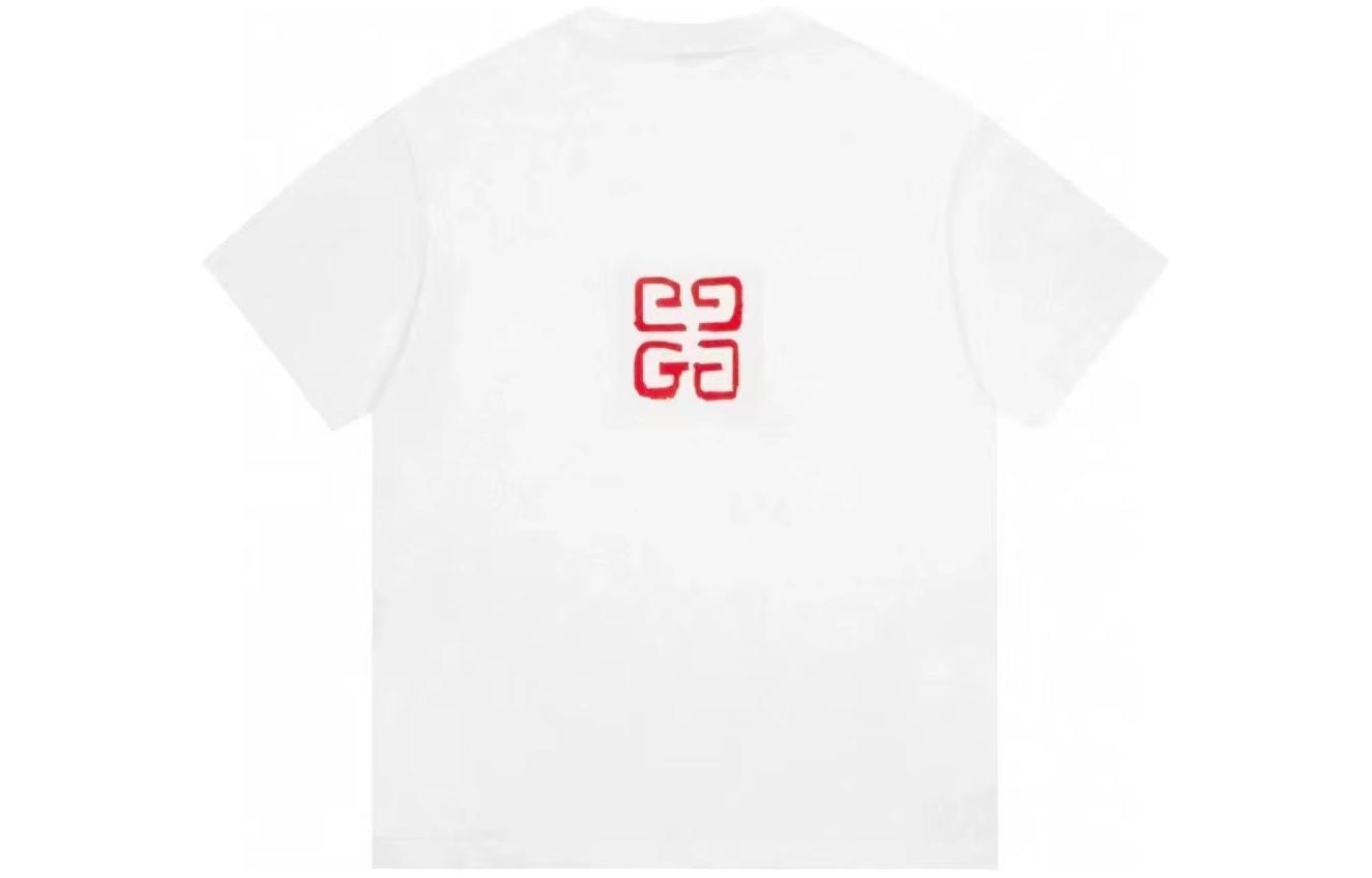 Lookbook 紀梵希 白色圓領短袖T恤印有品牌字母標誌。 BW70AS3YDD-100