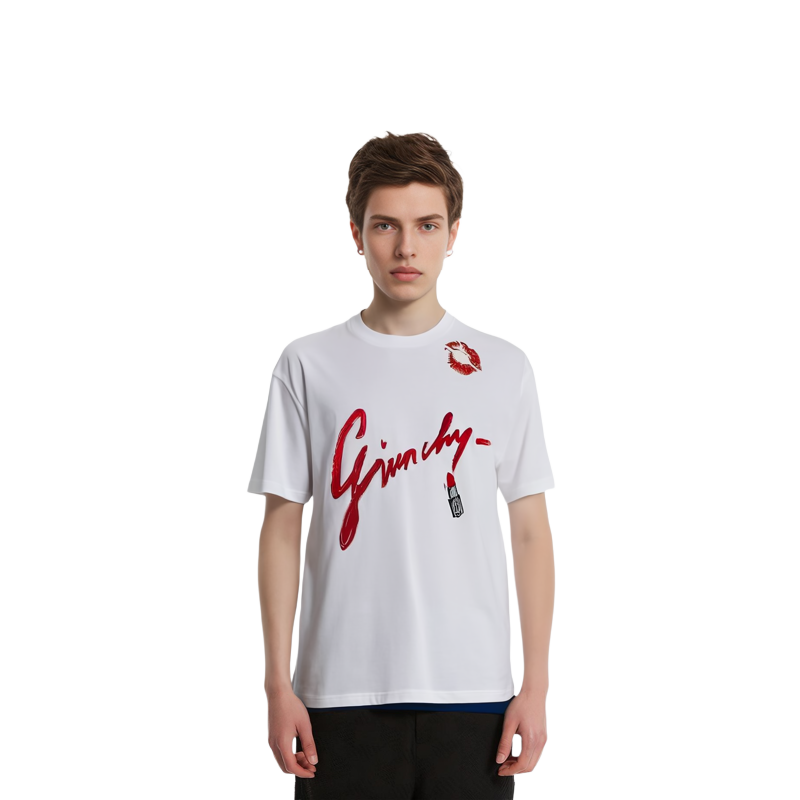 Shop 紀梵希 白色圓領短袖T恤印有品牌字母標誌。 BW70AS3YDD-100