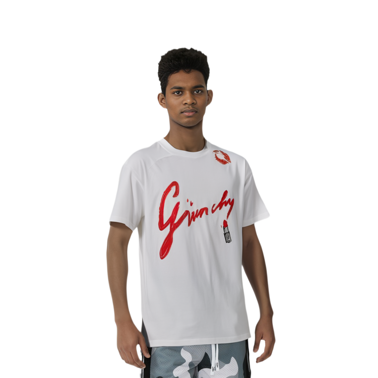 Purchase 紀梵希 白色圓領短袖T恤印有品牌字母標誌。 BW70AS3YDD-100